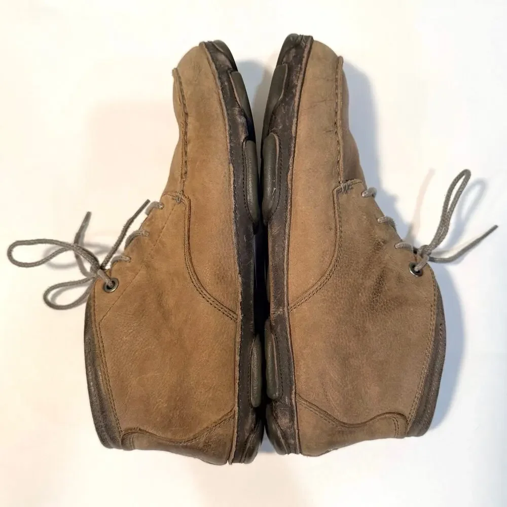 Olukai Boot Hamakua Size 10.5 Leather Chukka Lace Up Rubber Sole Tan